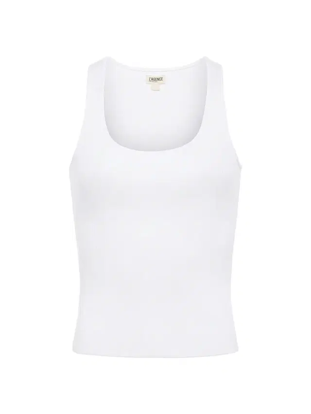 L'AGENCE Women's Adira Rib-Knit Tank - White