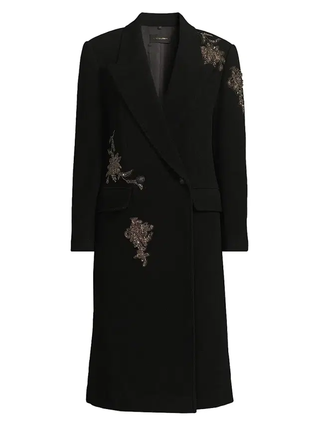 Kobi Halperin Women's Mayer Double-Faced Wool Double-Breasted Coat - Black