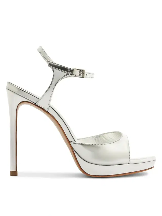 Schutz Women's Scarlett 115MM Leather Platform Sandals - Silver
