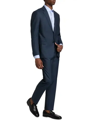 Giorgio Armani Men's Wool Single-Breasted Suit - Navy Black - Size 42 | Thumbnail 2 Giorgio Armani Men's Wool Single-Breasted Suit - Navy Black - Size 42 | Thumbnail 2