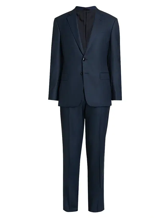 Giorgio Armani Men's Wool Single-Breasted Suit - Navy Black
