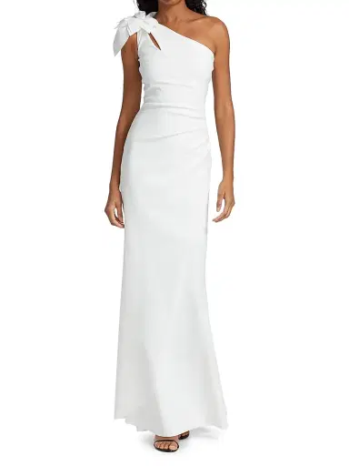 Chiara Boni La Petite Robe Women's Gosia One-Shoulder Gown - White - Size 2 | Thumbnail 3 Chiara Boni La Petite Robe Women's Gosia One-Shoulder Gown - White - Size 2 | Thumbnail 3