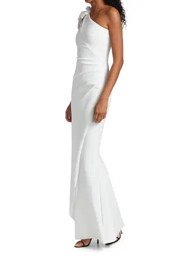 Chiara Boni La Petite Robe Women's Gosia One-Shoulder Gown - White - Size 2 | Thumbnail 4 Chiara Boni La Petite Robe Women's Gosia One-Shoulder Gown - White - Size 2 | Thumbnail 4