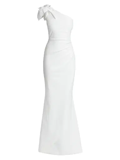 Chiara Boni La Petite Robe Women's Gosia One-Shoulder Gown - White - Size 2 | Thumbnail 1 Chiara Boni La Petite Robe Women's Gosia One-Shoulder Gown - White - Size 2 | Thumbnail 1