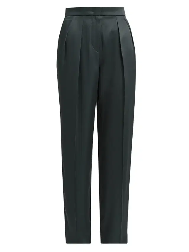 Giorgio Armani Women's Double Silk Satin Trousers - Forest