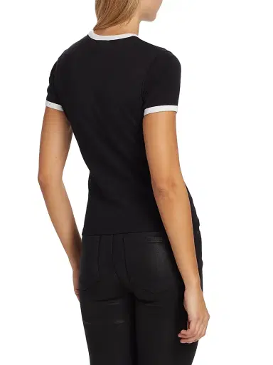 Courrèges Women's Reedition Contrast Cotton Tee | Thumbnail 5