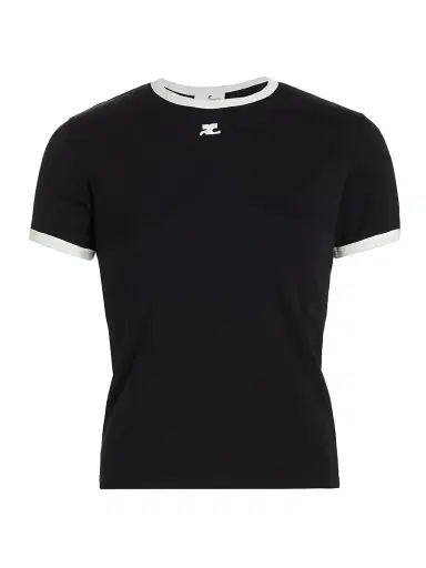 Courrèges Women's Reedition Contrast Cotton Tee | Thumbnail 1