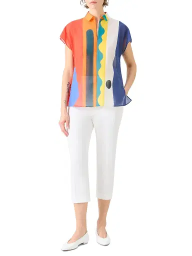 Akris Women's Abstract Cotton Voile Shirt | Thumbnail 2 Akris Women's Abstract Cotton Voile Shirt | Thumbnail 2