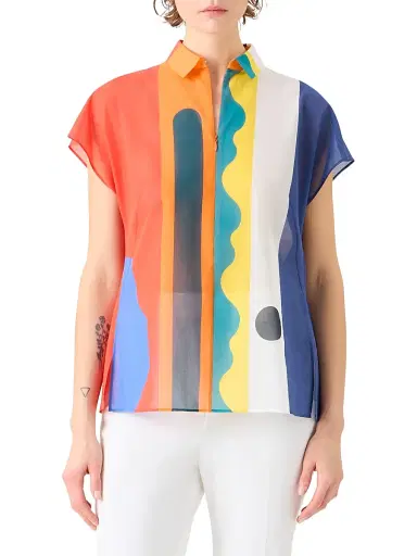 Akris Women's Abstract Cotton Voile Shirt | Thumbnail 3 Akris Women's Abstract Cotton Voile Shirt | Thumbnail 3
