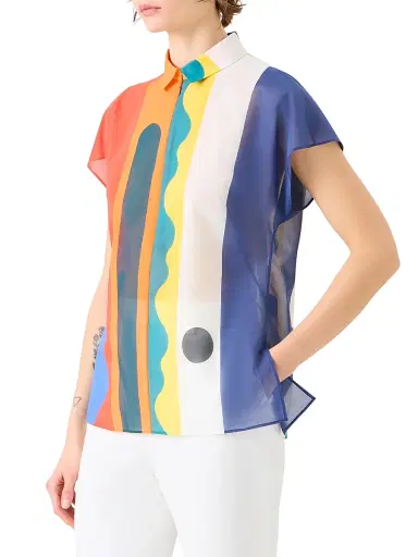 Akris Women's Abstract Cotton Voile Shirt | Thumbnail 4 Akris Women's Abstract Cotton Voile Shirt | Thumbnail 4