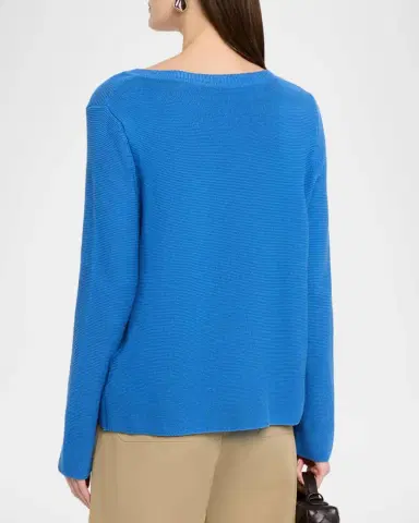 Weekend Max Mara V-Neck Cotton Knit Sweater | Thumbnail 3
