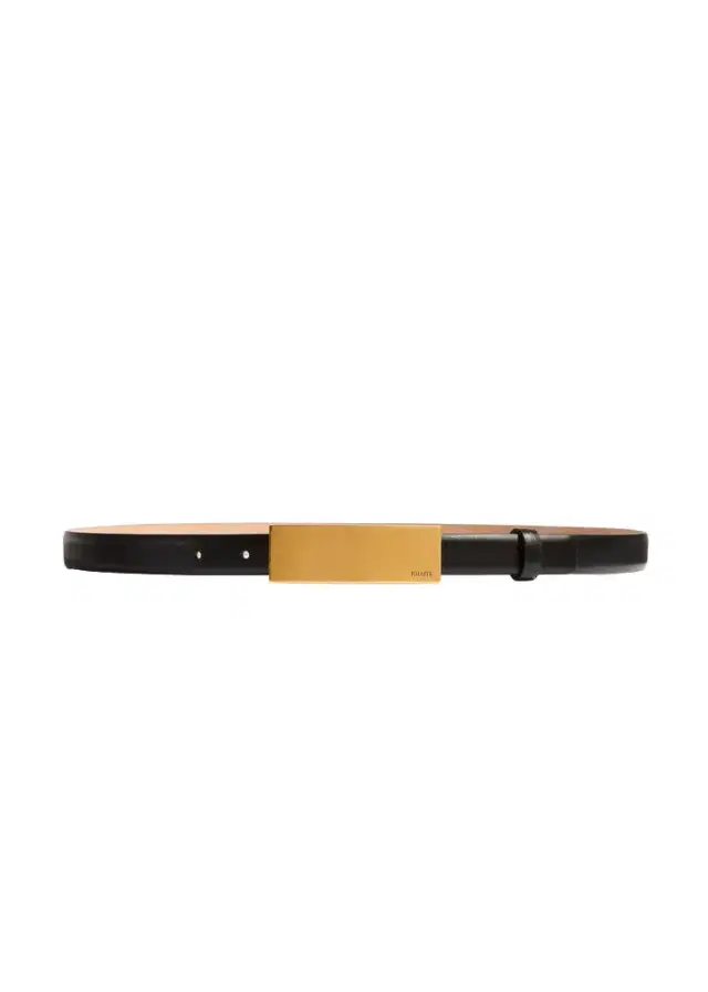 Khaite Berlin Belt In Black Leather With Antique Gold