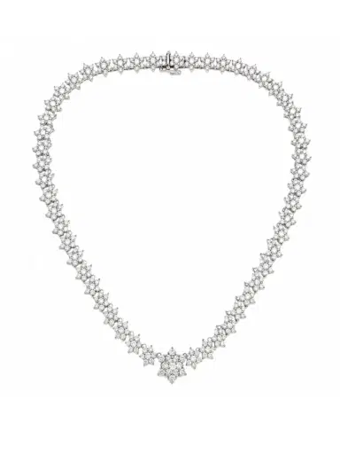 Wish Fine Jewelry 10.30ct Diamond 18K Gold Graduated Tennis Necklace | Thumbnail 2