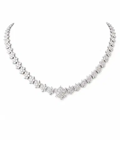 Wish Fine Jewelry 10.30ct Diamond 18K Gold Graduated Tennis Necklace | Thumbnail 1