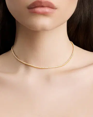 Jennifer Fisher Lab Diamond Round Cut Tennis Necklace | Thumbnail 1 Jennifer Fisher Lab Diamond Round Cut Tennis Necklace | Thumbnail 1