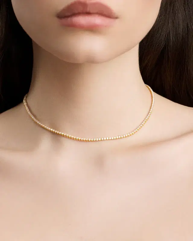 Jennifer Fisher Lab Diamond Round Cut Tennis Necklace