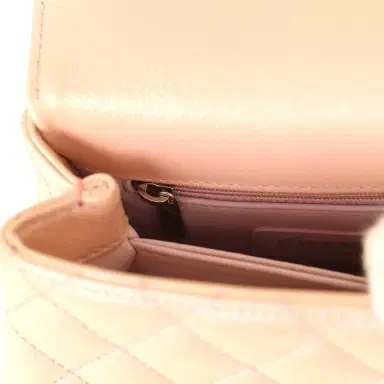 Chanel Chanel Micro Coco Top Handle Flap Iridescent Pink Shiny Caviar Mixed Metal Hardware | Thumbnail 10 Chanel Chanel Micro Coco Top Handle Flap Iridescent Pink Shiny Caviar Mixed Metal Hardware | Thumbnail 10