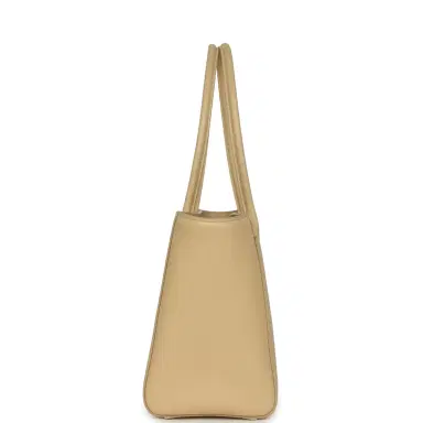 Chanel Chanel Small Cerf Shopping Bag Beige Calfskin Gold Hardware | Thumbnail 3