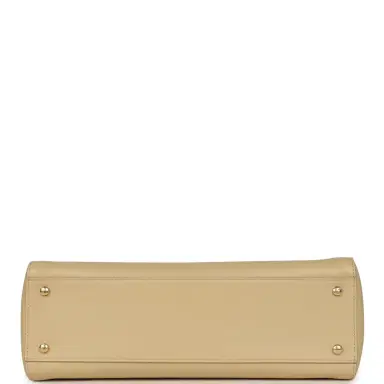 Chanel Chanel Small Cerf Shopping Bag Beige Calfskin Gold Hardware | Thumbnail 6