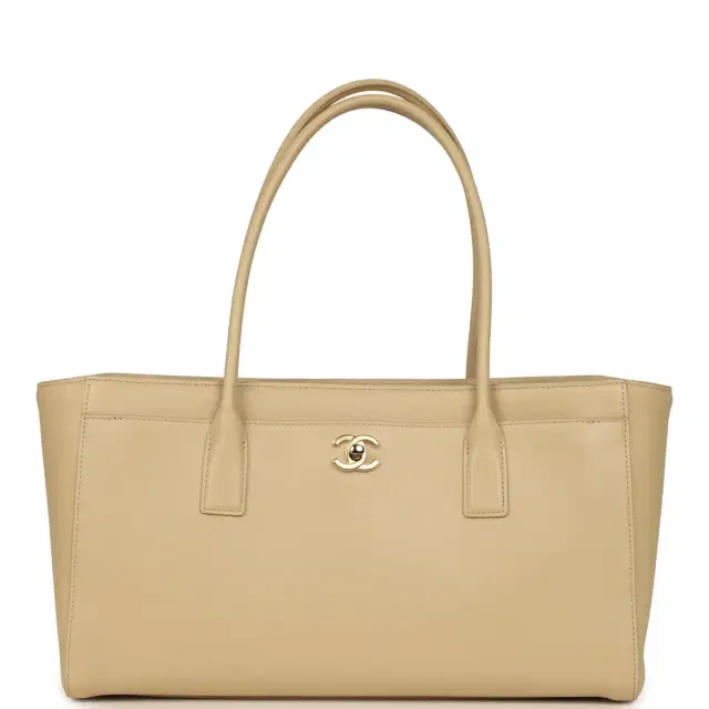 Chanel Chanel Small Cerf Shopping Bag Beige Calfskin Gold Hardware