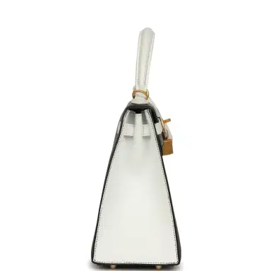 HERMÈS Hermes Special Order (HSS) Kelly Sellier 25 Black and White Epsom Brushed Gold Hardware | Thumbnail 3 HERMÈS Hermes Special Order (HSS) Kelly Sellier 25 Black and White Epsom Brushed Gold Hardware | Thumbnail 3