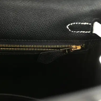 HERMÈS Hermes Special Order (HSS) Kelly Sellier 25 Black and White Epsom Brushed Gold Hardware | Thumbnail 9 HERMÈS Hermes Special Order (HSS) Kelly Sellier 25 Black and White Epsom Brushed Gold Hardware | Thumbnail 9