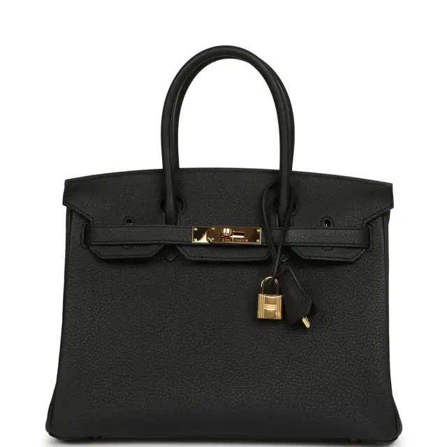 hermes Pre-owned Hermes Birkin 30 Black Togo Gold Hardware