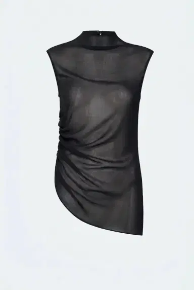 LAPOINTE Lightweight Georgette Mock Neck Ruched Top | Thumbnail 3 LAPOINTE Lightweight Georgette Mock Neck Ruched Top | Thumbnail 3