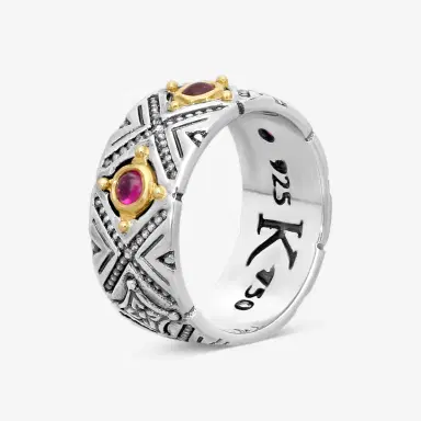 Konstantino Konstantino Dome Sterling Silver & 18K Yellow Gold Corundum Ring Sz. 7 by The Solist | Thumbnail 2