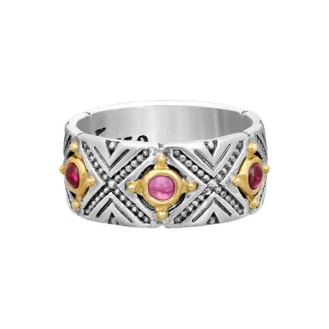 Konstantino Konstantino Dome Sterling Silver & 18K Yellow Gold Corundum Ring Sz. 7 by The Solist