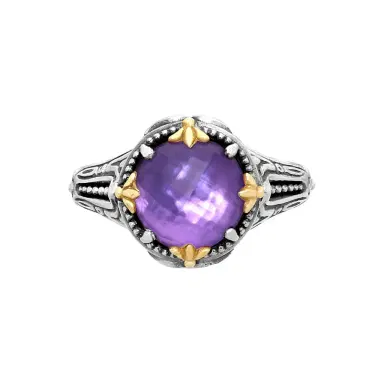 Konstantino Konstantino Gen K 2 Sterling Silver & 18K Yellow Gold Amethyst Ring Sz. 7 by The Solist | Thumbnail 1