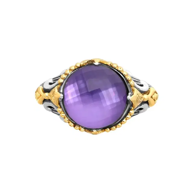 Konstantino Konstantino Gen K 2 Sterling Silver & 18K Yellow Gold Amethyst Ring Sz. 7 by The Solist