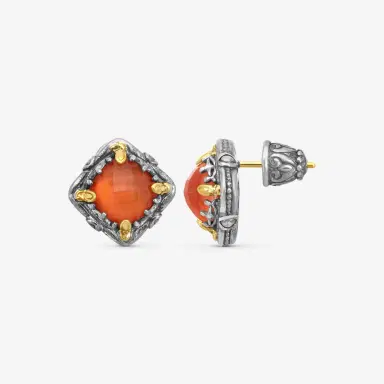 Konstantino Konstantino Gen K Sterling Silver & 18K Yellow Gold Carnelian Earrings by The Solist | Thumbnail 3
