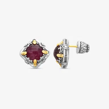 Konstantino Konstantino Gen K Sterling Silver & 18K Yellow Gold Ruby Earrings by The Solist | Thumbnail 3