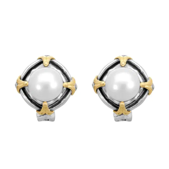 Konstantino Konstantino Kleos Sterling Silver & 18K Yellow Gold Pearl Earrings by The Solist