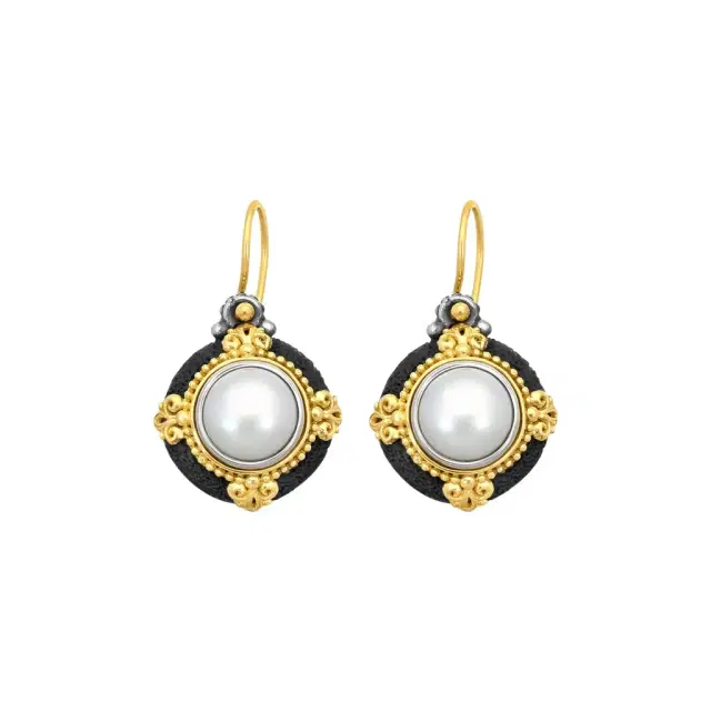 Konstantino Konstantino Nemesis Sterling Silver & 18K Yellow Gold Pearl Drop Earrings by The Solist
