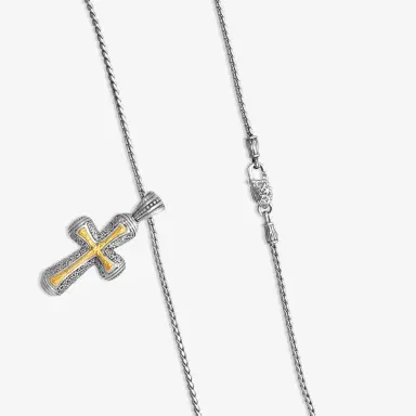 Konstantino Konstantino Stavros Sterling Silver & 18K Yellow Gold Cross Necklace by The Solist | Thumbnail 4