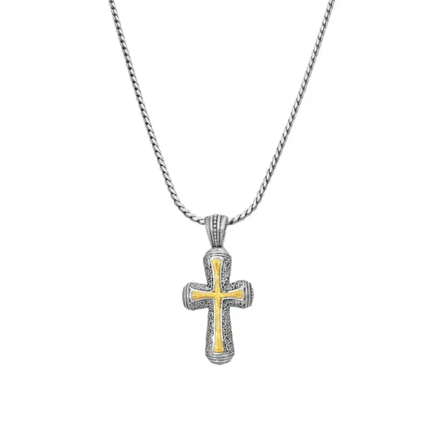 Konstantino Konstantino Stavros Sterling Silver & 18K Yellow Gold Cross Necklace by The Solist