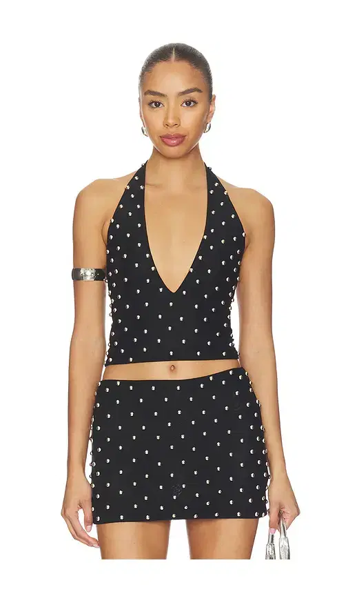 Leslie Amon Cabochon Halter Top