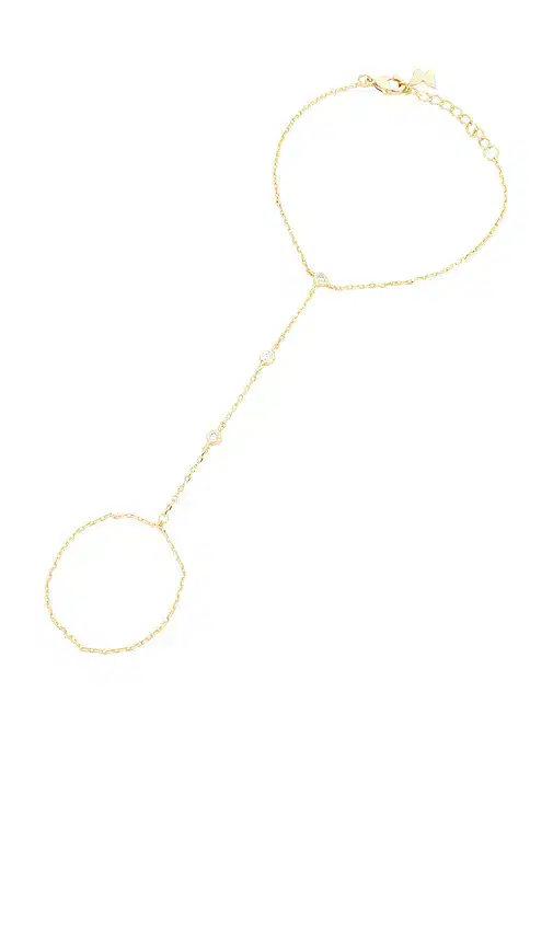 By Adina Eden Dainty Cz Bezel Hand Chain