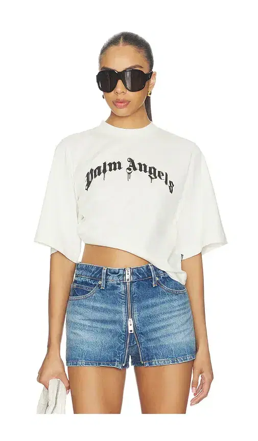 Palm Angels Curved Logo Boxy Tee