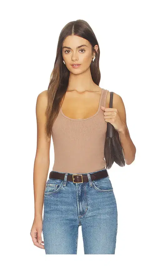 L'AGENCE Nica Scoop Neck Tank Bodysuit