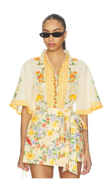 Verandah Floral Bell Sleeve Shirt | Thumbnail 1