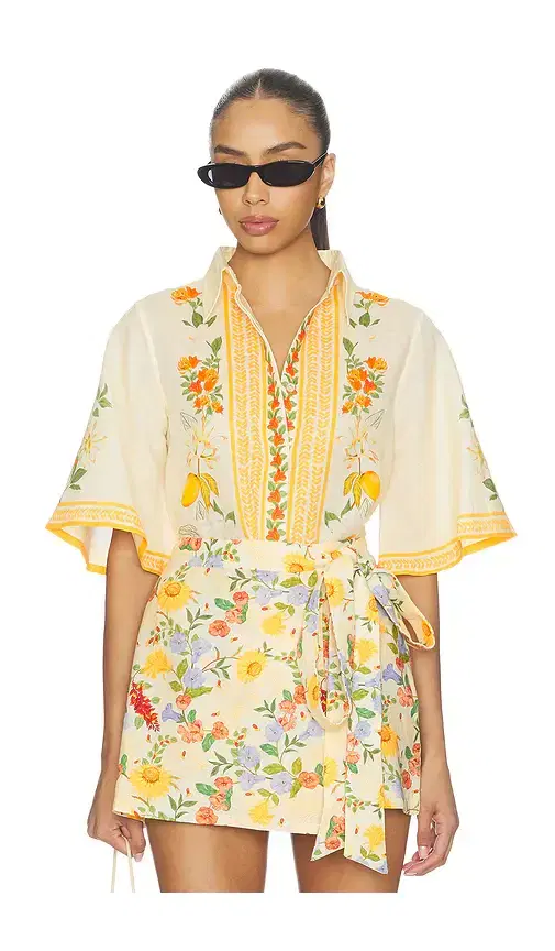 Verandah Floral Bell Sleeve Shirt