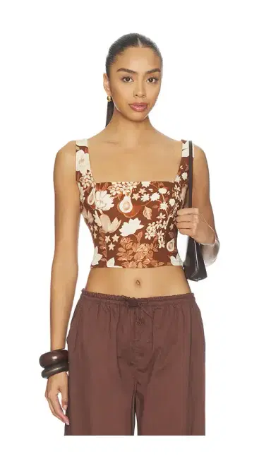 VERANDAH Square Neck Crop Blouse | Thumbnail 1