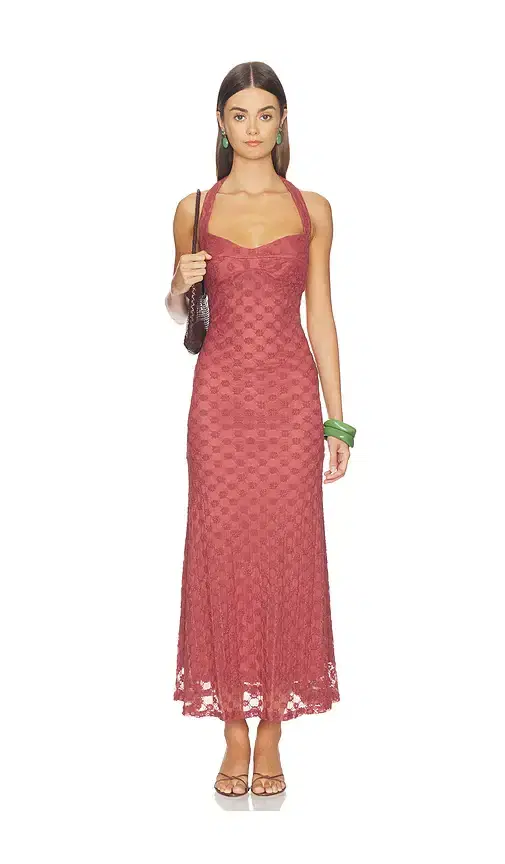 Bardot Mariko Halter Neck Midi Dress