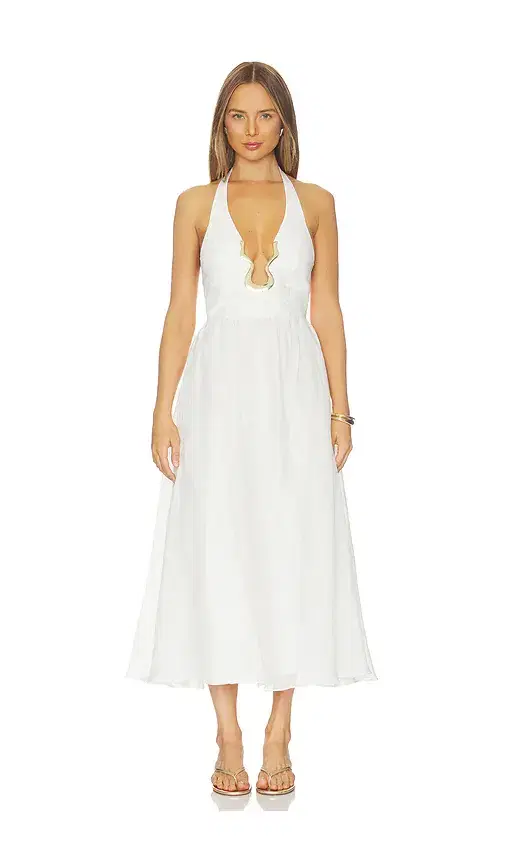 Cavarly Ramie Halter Dress