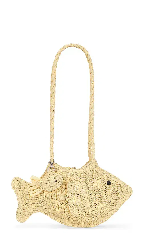 Damson Madder Raffia Fish Bag With Bag Charm