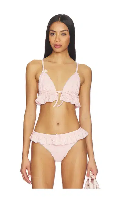 For Love & Lemons Polka Dot Ruffle Bikini Top | Thumbnail 1 For Love & Lemons Polka Dot Ruffle Bikini Top | Thumbnail 1