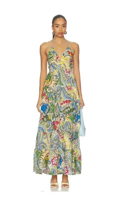 Alice + Olivia Alice + Olivia Adalyn Halter Maxi Dress | Thumbnail 1 Alice + Olivia Alice + Olivia Adalyn Halter Maxi Dress | Thumbnail 1
